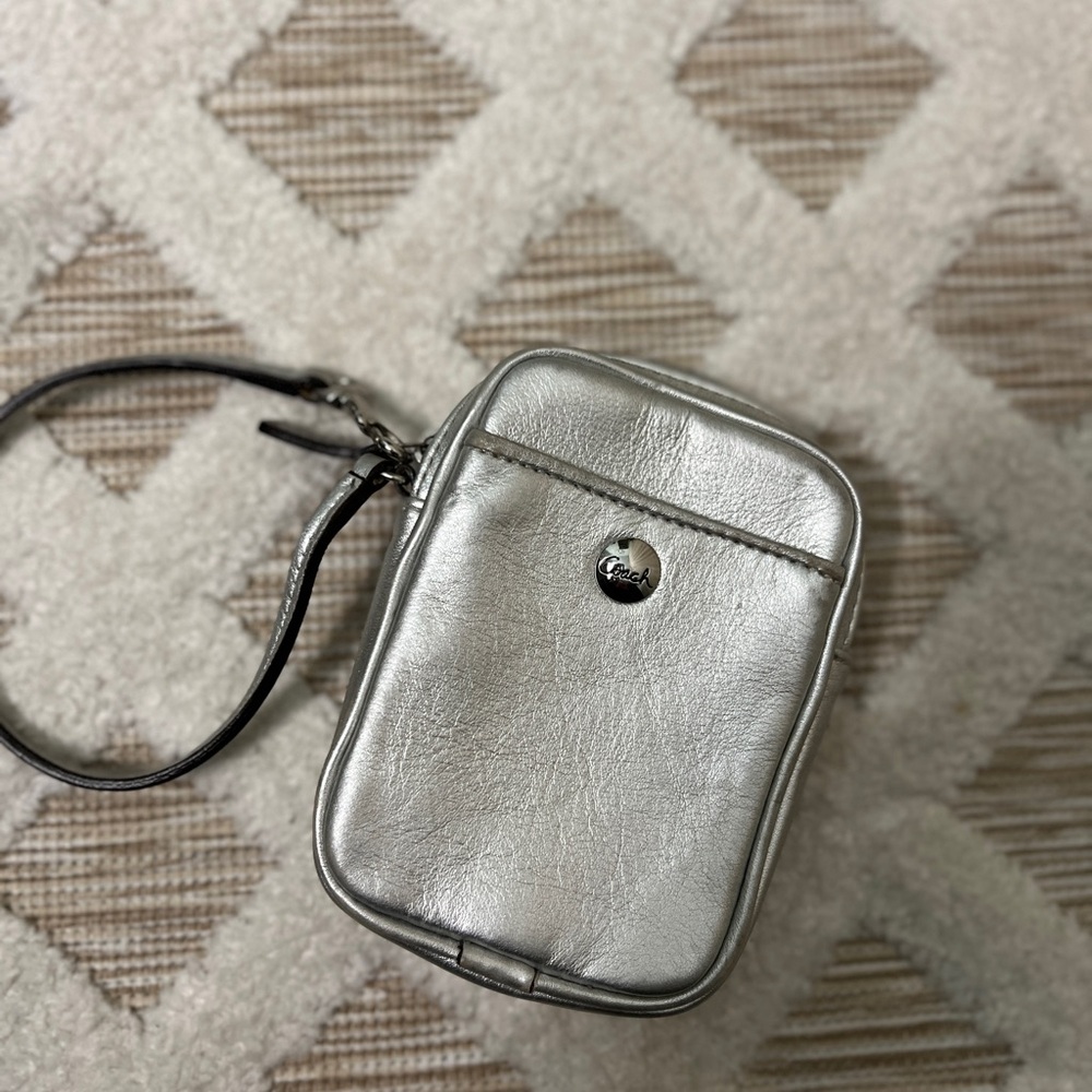 Beautiful silver leather phone/cigarette case